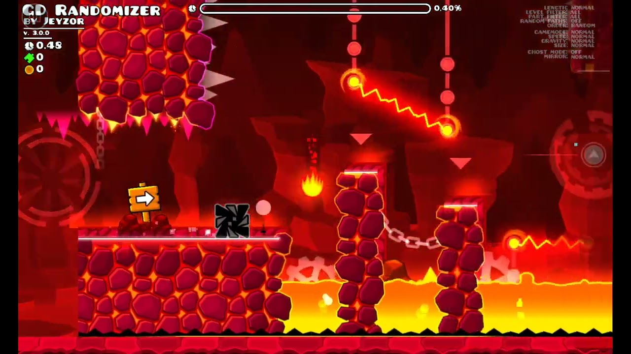 لعبت geometry dash مرحلة Gd randomized جدآ صعبه 