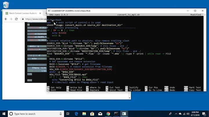 Batch Convert Lossless Audio to MP3 on Windows 10 WSL using FFmpeg Script