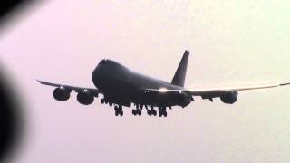 LX-VCD Cargolux 747-8f landing at East Midlands from Milan on F1 duties