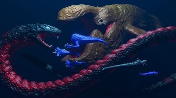 Giant sea monsters battle |sea monsters animation full video