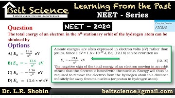 Detailed Solution for NEET 2020 Physics question ǀ Tamil ǀ Hydrogen Problem ǀ By Dr. L.R. Shobin