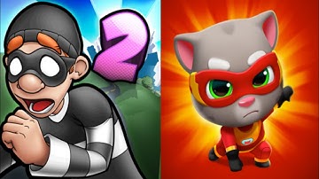 Robbery Bob 2 vs Talking Tom Hero Dash Gameplay Android,ios Part 10