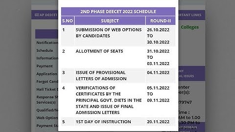 AP DEECET 2022  Counselling Web Option