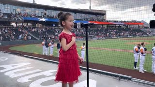 5-Year-Old Ella Tokita Sings National Anthem at Las Vegas Aviators Game