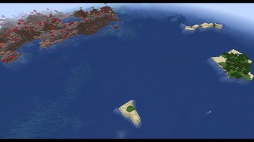 Minecraft 1.16.5 java seed: spawn in an island near 2 mushroom islands
