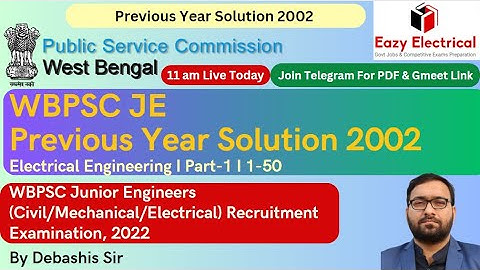 WBPSC JE Previous Year Solution 2002 I WBPSC JE Recruitment 2022 I Part-1