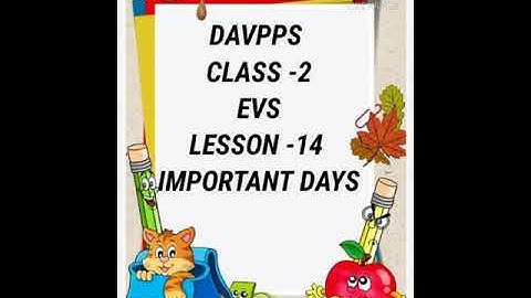 DAVPPS CLASS-2 EVS IMPORTANT DAYS