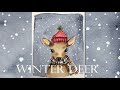 Easy Winter Deer Painting Tutorial/ Watercolor techniques/ Step by Step/ Handmade Christmas