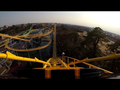 【4K】華蔵寺公園遊園地 ジェットコースター「コズミック・エキスプレス」 / Cosmic Express roller coaster at Gunma Kezouji Park