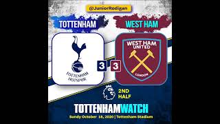 TOTTENHAM HOTSPUR vs WEST HAM UNITED - First Half Live Commentary & Reaction (Audio)