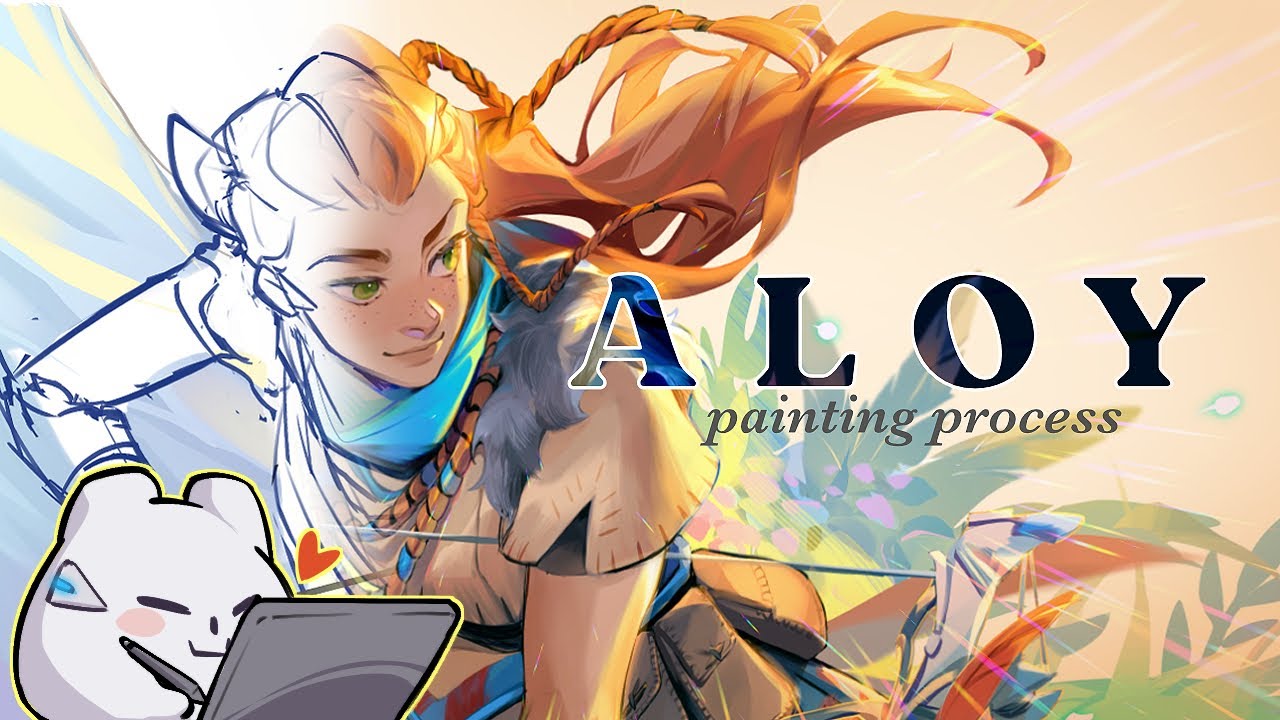 รูป background  Update New  สอนวาดรูป แต่ชวนเล่นเกม Aloy Horizon Forbidden West Painting Process | Raveeoftitans