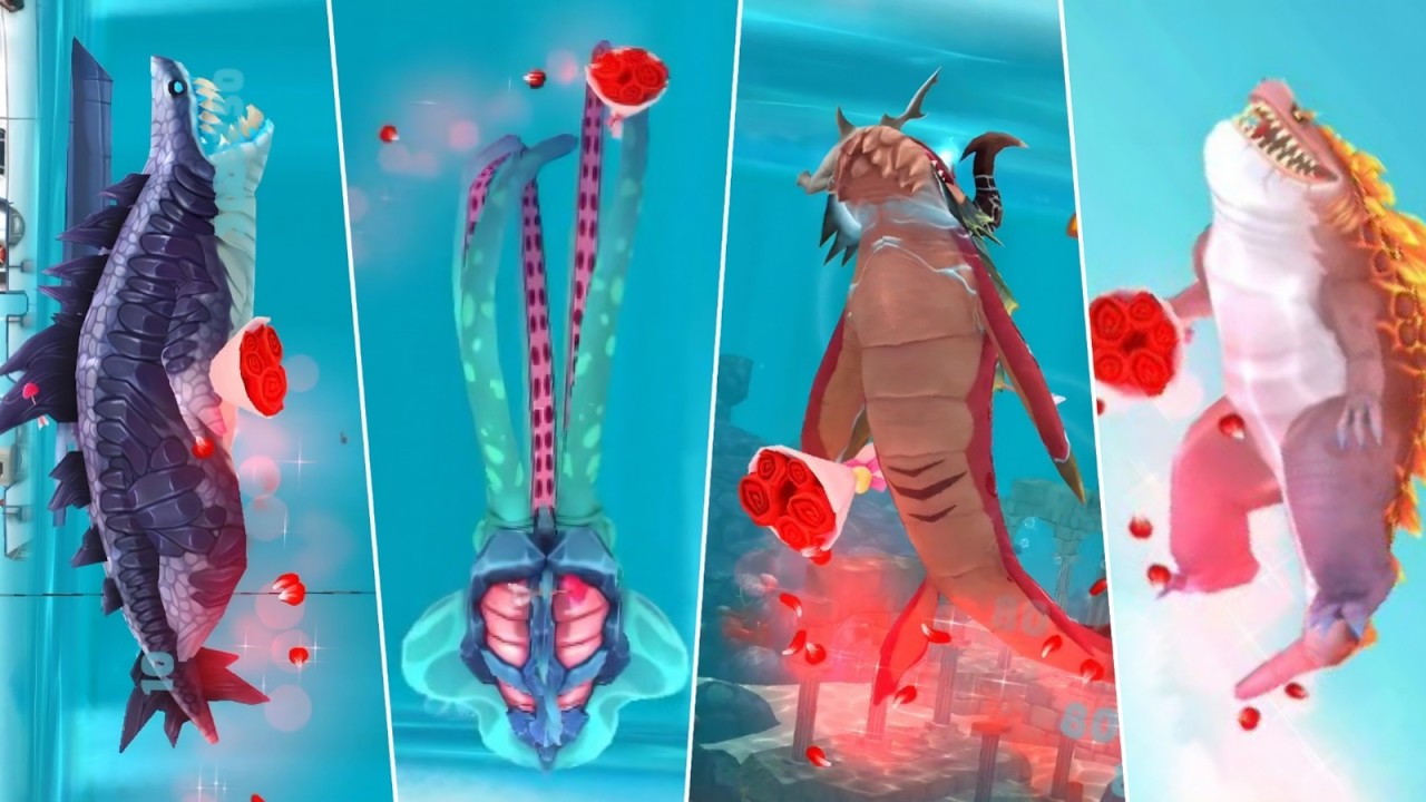 ALL TITAN SHARK WITH ROSE BOUQUET GAMEPLAY - Hungry Shark Evolution
