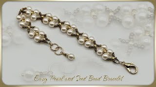 Easy Pearl and Seed Bead Bracelet Tutorial @GGCBeginningbeaders