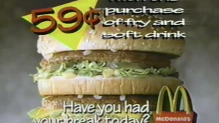 McDonald's 59¢ Big Mac 90s TV Commercial (1996) Resimi