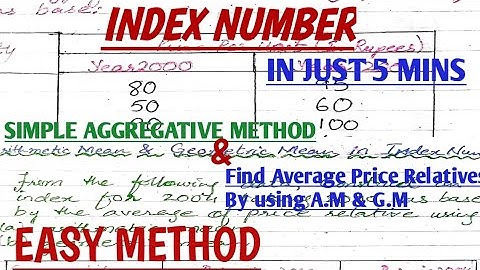 How to Find Price Relative by A.M & G.M|Index Number Statistics Problems||Simple Aggregative Method 