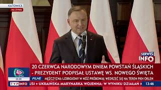 Prezydent Podpisał Ustawę O Ustanowieniu 20 Czerwca Narodowego Dnia Powstań Śląskich