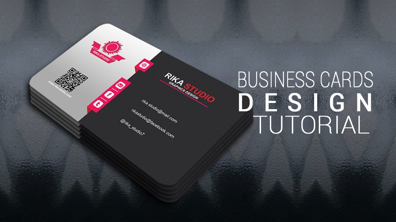 Modern Black Red Business Card Photoshop | Kartu Nama ...