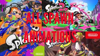 All Splatoon spawn animations (Splatoon 1, 2, 3)