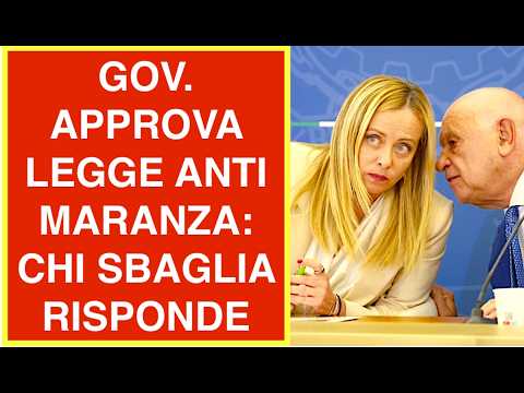 Video GOVERNO APPROVA LEGGE ANTI MARANZA: CHI SBAGLIA RISPONDE ANCHE SE MINORENNE