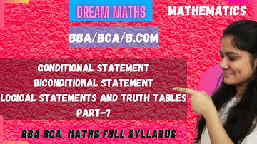 Conditional and biconditional statements|Questions|truth tables|BBA Maths|BCA Maths