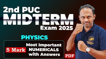 2nd PUC Physics Important Numericals | Midterm Exam 2025 #2nd_puc_midterm_exam_2025 #midtermexam2025