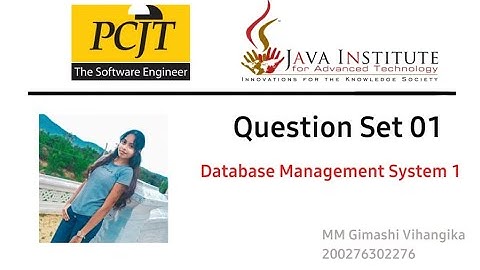 DBMS Question Set 01 | Database Management System | 1st Year | Java Institute