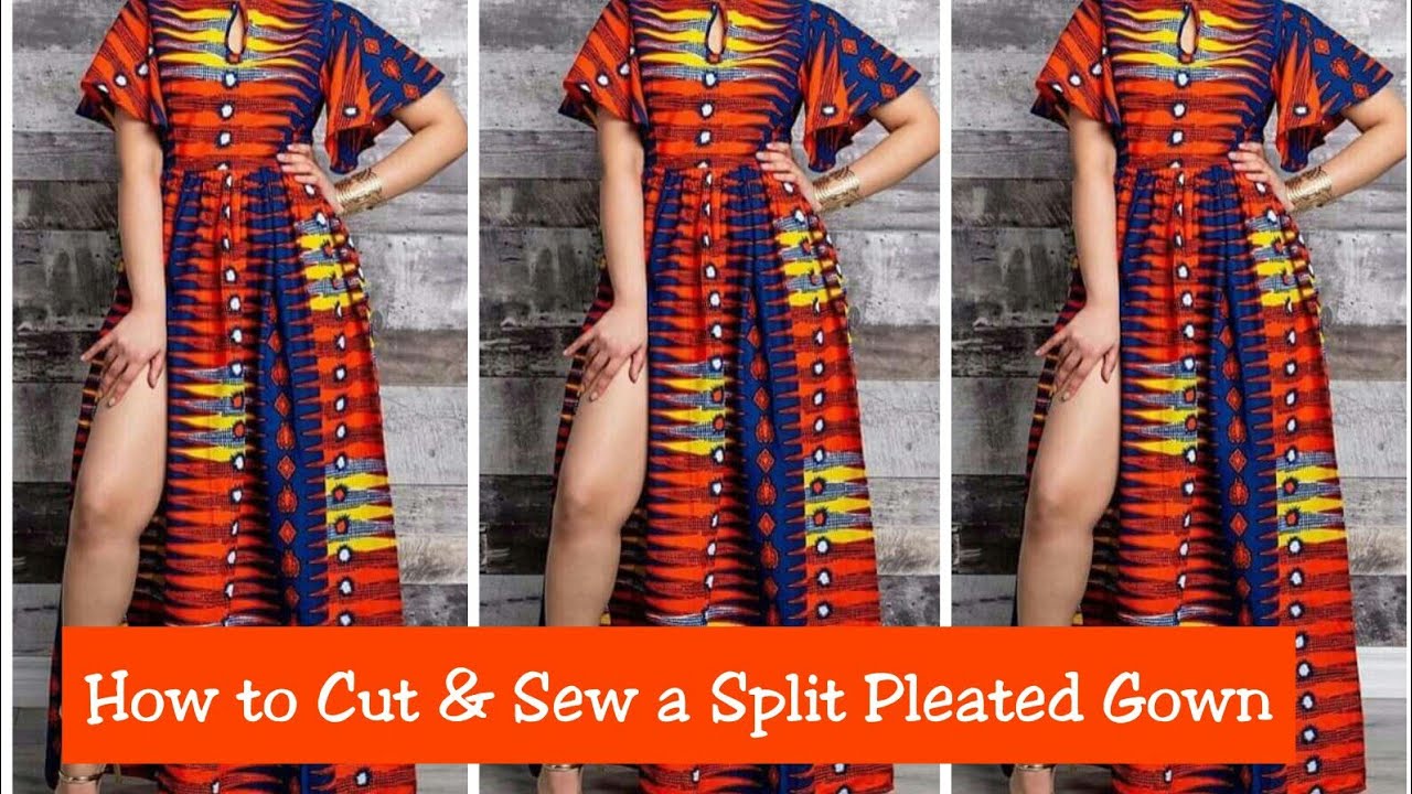 pleated long gown #cutting and stitching video #Full frock cutting and  stitching video - YouTube