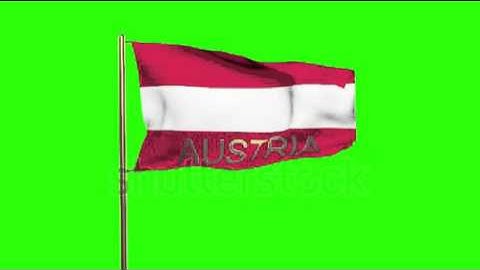 Austria flag with title waving in the wind. Looping sun rises style. Animation loop Stock video by