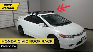 2006-2012 Honda Civic Coupe with Thule Traverse SquareBar Roof Rack Crossbars