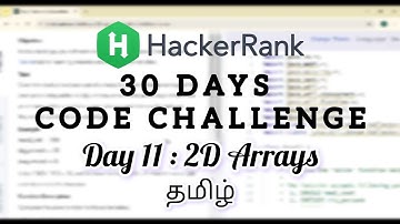 HackerRank Day 11 : 2D Arrays | Java | Tamil