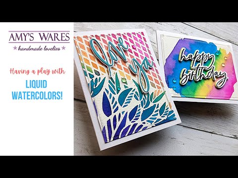 Fun with liquid watercolor! Paint on your STENCILS too! 