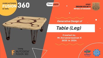 How to design a “Table Leg” (Generative Design), using Fusion 360 | In Tamil