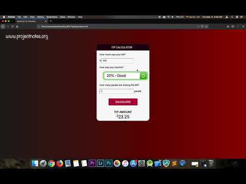 Tip Calculator In Javascript With Source Code || ProjectNotes