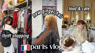 Paris Vlog: new ginger hair, Paris outfits, thrift shopping &amp; haul, food &amp; cafe | Q2HAN