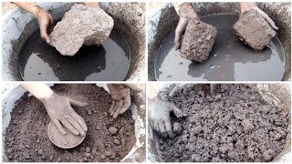 Black Sand cement chunks and biscuits crumbling in water +dip so mouthwatering satisfying video💦💧🥀♥️