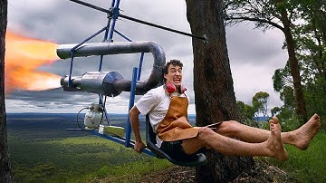 Putting a homemade jet engine on a swing