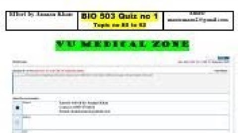 Quiz of bio503|biophysics |virtual university of Pakistan