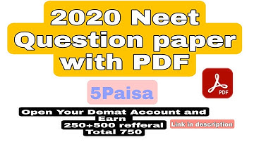 Neet UG 2020 question paper with PDF,