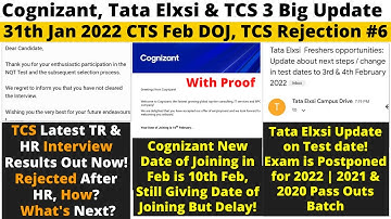TCS Recent TR & HR Interview Results Out | Cognizant New Date of Joining | Tata Elxsi Exam Postponed