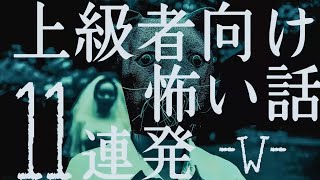 上級者向け怖い話11連発 -W-「マッサージしてやるから寝ろよ」「高校生がうるさかったので覗き穴を覗いたら…」「テレホンカード」（人怖・怪談朗読）