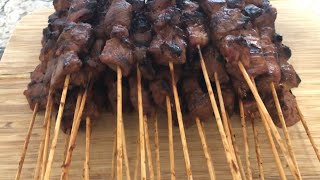 Filipino famous street food bbq pork stick on 4th of July