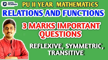 2nd pu maths Relation and functions 3 Marks Important Questions 2023 || 2 PU maths In Kannada 2023