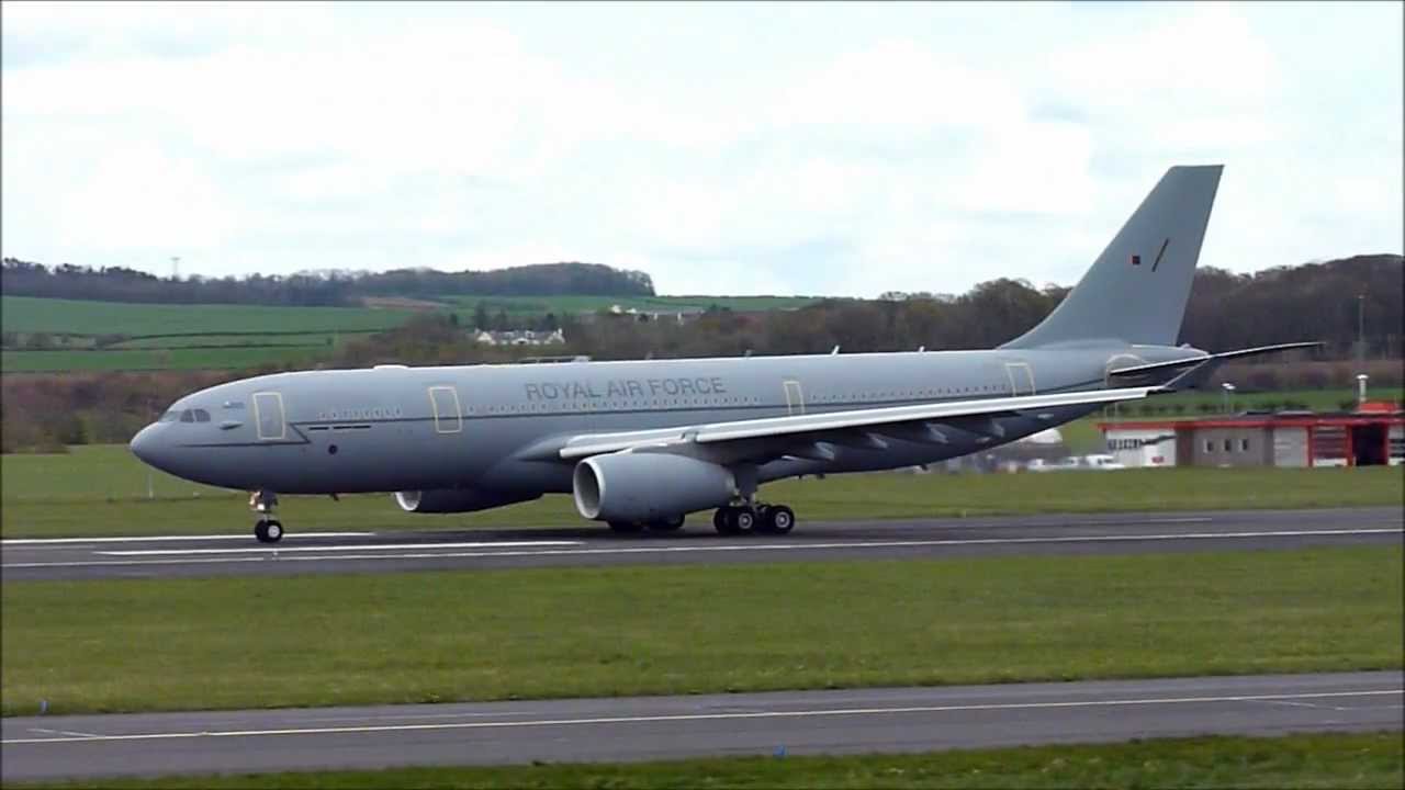 Military Aircraft at Prestwick| RAF Airbus A330 Voyager and Belgium C ...