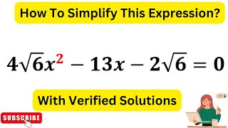 The Hidden Pattern Behind 4√6 x^2-13x-2√6=0 Equations