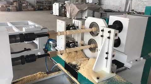 High efficiency LD1516S wood CNC turning lathe with two axis two spindles working