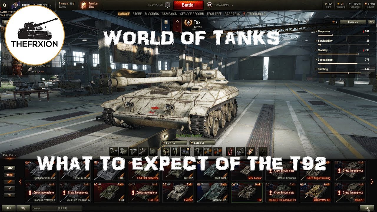 World Of Tanks Best Premium Tanks T92 Review Youtube