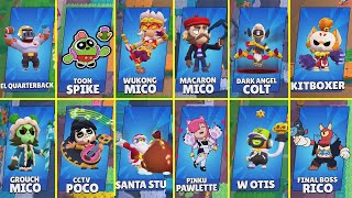 ALL 3 NEW BRAWLERS &amp; SKINS IN THE UPDATE | Mico, Kit, Larry &amp; Lawrie and others