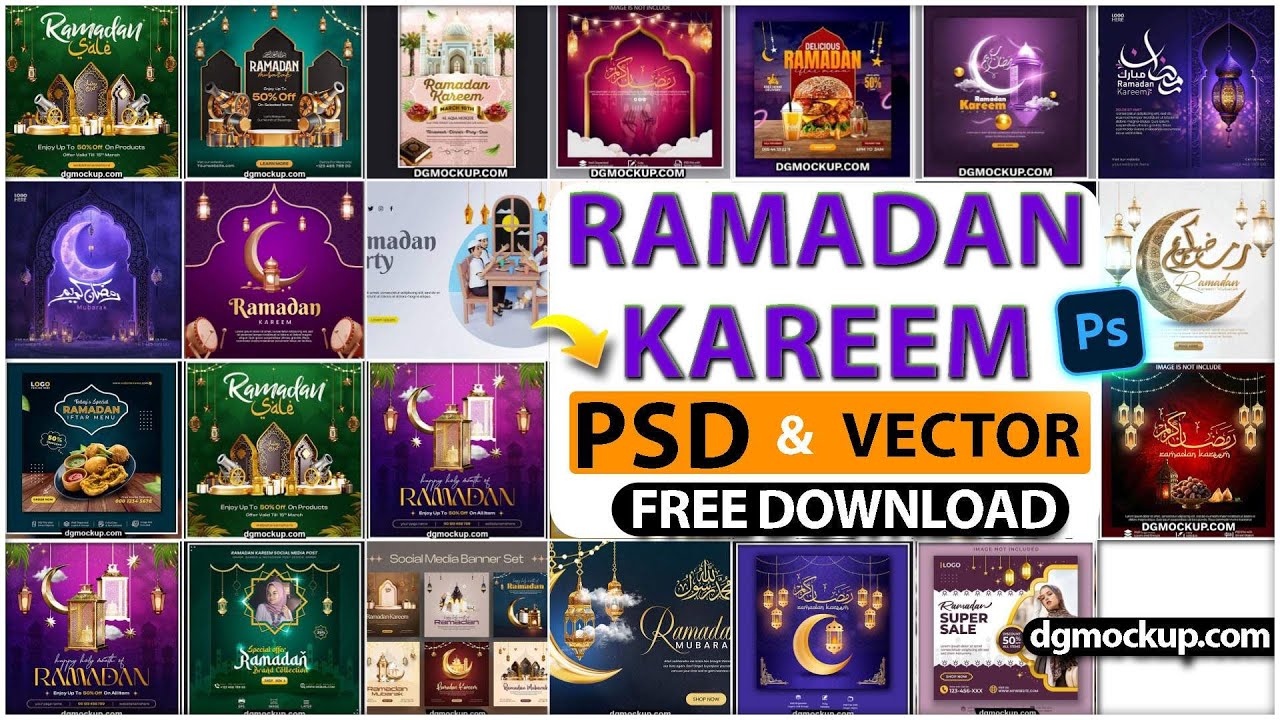 2025 Ramadan Kareem Design Free Editable PSD and Vector Download | Islamic Graphic Design