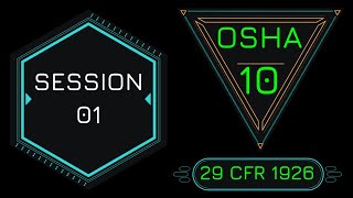 OSHA 10 Class, Session 01 2022, OSHA 1926, Safety Tavern