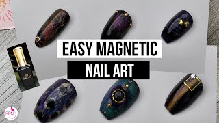 6 Easy Magnetic Nail Art Designs using Gel